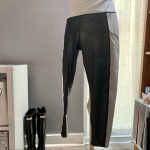 JOYLAB METALLIC GREY/WHITE LEGGINGS - XL